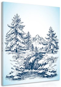 Stampa su tela – Paesaggio fiabesco innevato