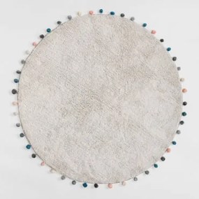 Tappeto rotondo in cotone (Ø126 cm) Cinder Kids Gris Nube - Sklum