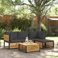 Set Divano da Giardino 5 pz con Cuscini Legno Massello Acacia 3214879