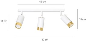 Lampadario da Soffitto in Acciaio HIRO 3 Nero Oro 3xGU10