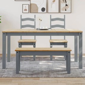 Tavolo Da Pranzo Panama Grigio 160x80x75 Cm Legno Massello Pino /