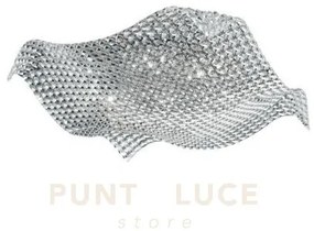 Plafoniera rumba trasparente 9 luci attacco g9 72x72x16cm in metall...