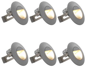 Lampade Da Parete Da Esterno A Led 6 Pz 5 W Argento Rotonde /