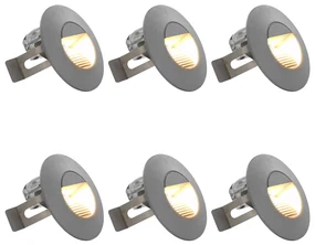 Lampade Da Parete Da Esterno A Led 6 Pz 5 W Argento Rotonde /