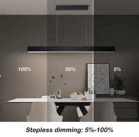 Brilagi - Lampadario LED dimmerabile SLEEKLINE SMART LED/40W/230V Wi-Fi Tuya black+RC