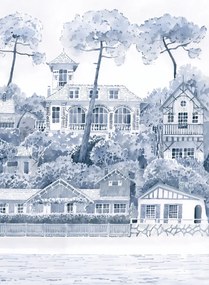 Isidore Leroy Carta da parati panoramica Front de Mer Bleu - Panel B