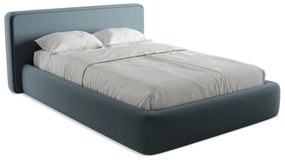 Letto matrimoniale imbottito blu con vano contenitore con griglia 140x200 cm Kiana - Makamii