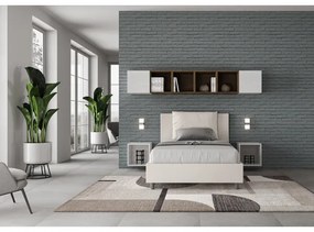 Letto senza rete imbottito 120x210 similpelle bianco Antea