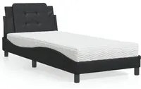 Letto con Materasso Nero 90x190 cm in Similpelle 3208831