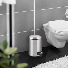 WENKO 22702100 - Pattumiera LEMAN 17x25 cm acciaio inossidabile/satinato/nero