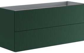 Base per mobile bagno Opera 2 cassetti P 45.5 x L 119.5 x H 50 cm laccato opaco verde foresta