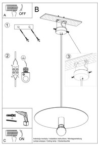 Sollux SL.0853 - Lampadario su filo FLAVIO 1xE27/60W/230V nero