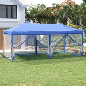Tenda Per Feste Pieghevole Con Pareti Laterali Blu 3x6 M /