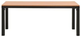 Panchina da Giardino 110 cm Marrone e Nera in Acciaio e WPC