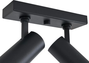 Plafoniera moderna nera con 2 luci LED dimmerabili - Tate