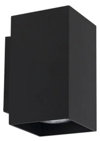 Set di 2 lampade da parete moderne nere quadrate 2 luci - Sandy