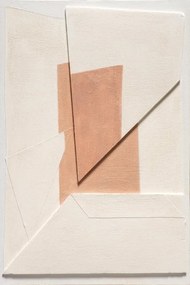Dipinto su tela Astratto 9, bianco, rosa 90 x 60 cm