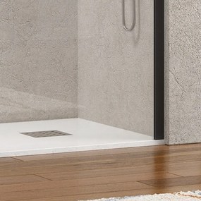 Parete doccia walk in 50 cm con profilo nero opaco | KW-100B - KAMALU
