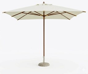 Ombrellone da Giardino 3x3 m Palo Ø48 mm Quadrato Struttura in Legno Vorghini Ecrù...