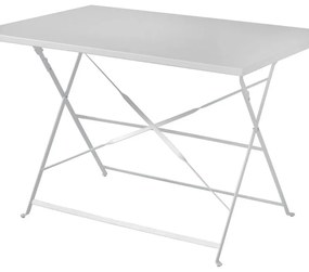 Tavolino da esterno Bistro struttura e superficie in Acciaio bianco 110x70cm