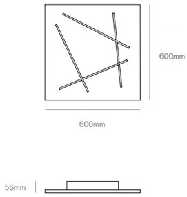 Flat plafoniera 51w 2500lm 3000k black