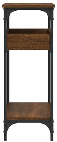 Tavolo consolle ripiano rovere marrone 75x29x75cm multistrato