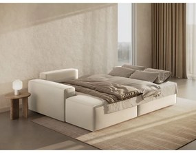 Divano angolare beige allungabile/con contenitore (con penisola a sinistra/con chaise lounge) con rivestimento in velluto Jodie – Micadoni