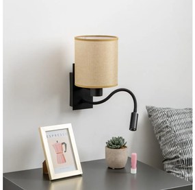 Brilagi - Applique a LED NUBILA 1xE27/25W/230V+LED/3W nero/marrone chiaro