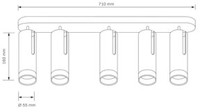 Faretto FADO 5xGU10/10W/230V nero