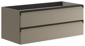 Mobile da bagno sotto lavabo Fusion marrone talpa laccato opaco L 99.5 x H 40 x P 45.5 cm 2 cassetti, lavabo non incluso