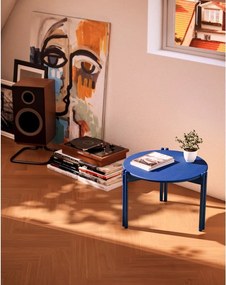Tavolino rotondo blu in legno di pino ø 80 cm Sticks - Karup Design