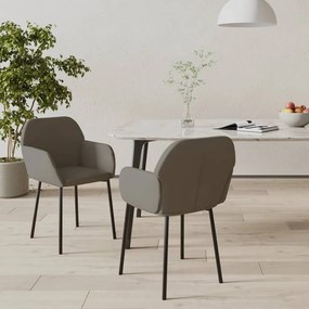 Sedie Da Pranzo 2pz Grigio Scuro İn Velluto /