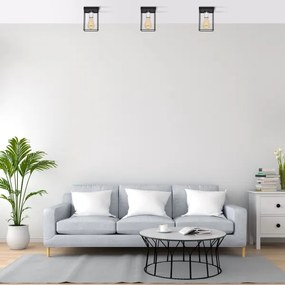 Plafoniera FINN 1xE27/15W/230V nero/cromo