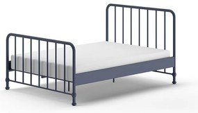 Letto singolo blu in metallo con rete 140x200 cm BRONXX - Vipack