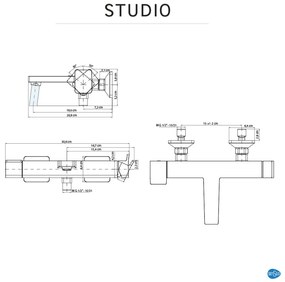 Rubinetto per vasca getto laminare cristallino Studio per muro cromo SENSEA