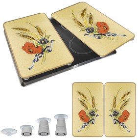 Set di 2 coperchi per stufe in vetro temperato 52x30 cm Corn-Flowers - Maximex