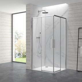 Box doccia 70x80cm angolare porte scorrevoli finitura cromo | KLA1000C - KAMALU