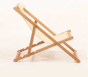 Lettino da giardino beige/faggio