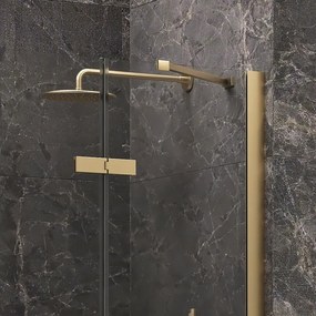 Kamalu - Porta doccia 80cm battente e fisso oro spazzolato | KT4000G