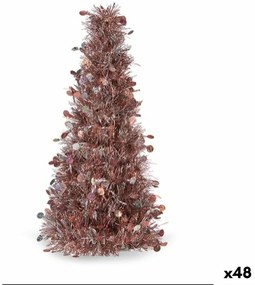 Statua Decorativa Albero di Natale Tinsel Bianco Rosa polipropilene PET 18 x 31 x 18 cm (48 Unità)