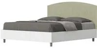 Letto Matrimoniale 160x190 cm struttura bianco frassino testata Ant - Con rete,Microfibra,T verde