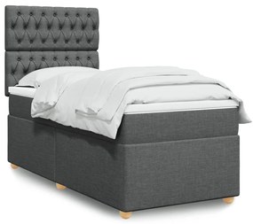 Giroletto A Molle Con Materasso Grigio Scuro 100x200 Cm Tessuto /