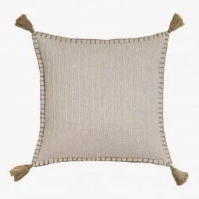 Cuscino quadrato in cotone e lino (45x45 cm) Gautier Beige Lino - Sklum