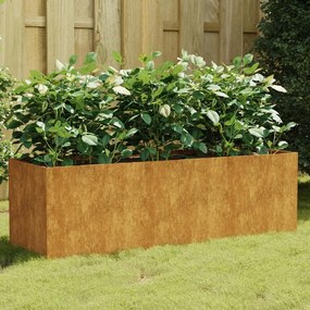 Fioriera Rialzata Da Giardino 120x40x40 Cm İn Acciaio Corten /