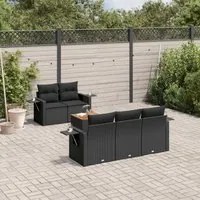 Set Divano da Giardino 6 pz con Cuscini Nero in Polyrattancod mxl 88264