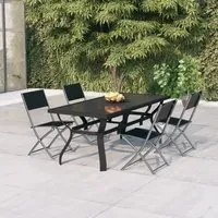 Set da Pranzo per Giardino 5 pz Grigio e Nero cod mxl 53693