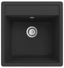 Lavello sopratop 1 vasca DELINIA Onega quarzo L 51 x L 49 cm nero