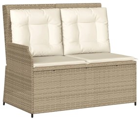 Set divani da giardino 3 pz con cuscini in polyrattan beige