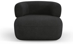 Poltrona nera in tessuto bouclé Jenny - Micadoni Home