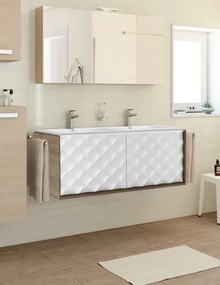 Mobile sottolavabo e lavabo Neo per doppia vasca rovere nero/bianco L 120 x H 32 x P 48 cm 2 cassetti
